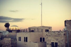 Middle East sunset over Jerusalem