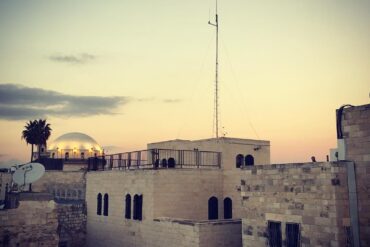 Middle East sunset over Jerusalem