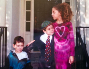 Young uthor Rivka bat Cohen with curls and brothers