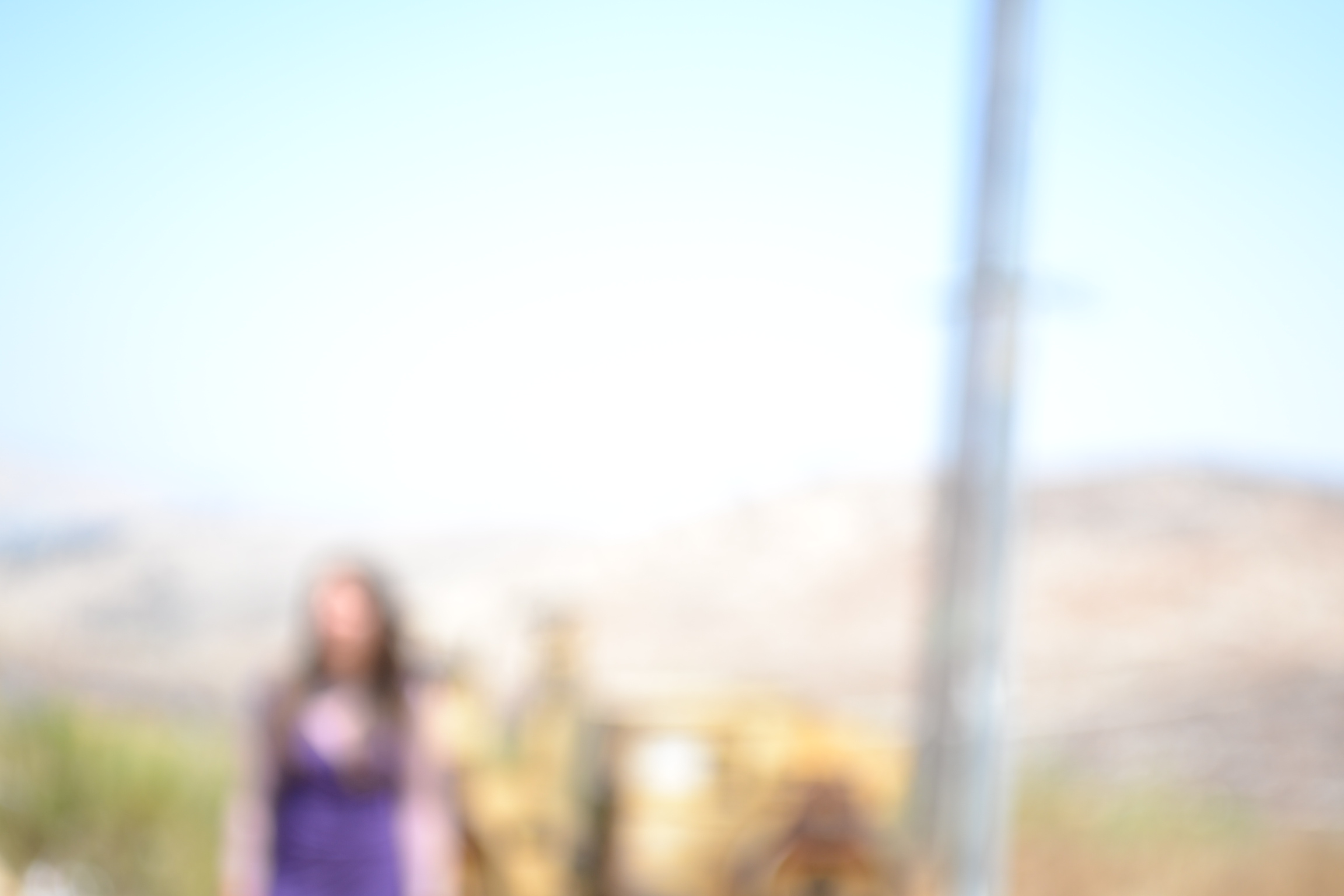 Blurred image of writer Rivka bat-Cohen in the West Bank