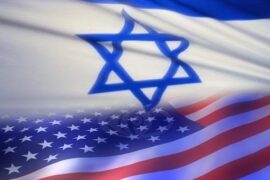 Israeli and American flags as a symbol of American foreign aid