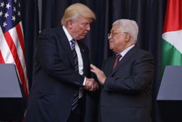 US President Trump and Abbas, president of the PA