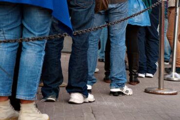 People waiting in line - Israeli bureaucracy incarnate