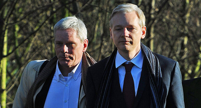 New WikiLeaks editor-in-chief Kristinn Hrafnsson with Julian Assange