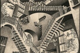 M.C. Escher's Relativity. Rabbi David Aaron explains ancient Hebrew logic.