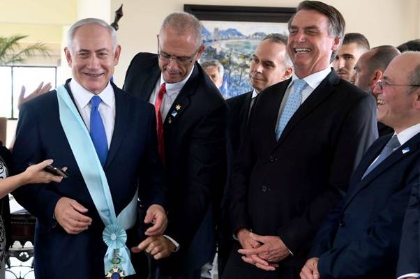 Israeli Prime Minister Binyamin Netanyahu with Brazilian President Jair Bolsonaro