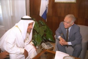 Prime Minister Shamir with Bedouin Shiekh Oda