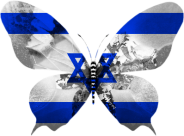 Israel flag cut into shape of a butterfly - Post-Zionism