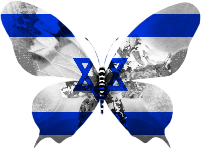 Israel flag cut into shape of a butterfly - Post-Zionism