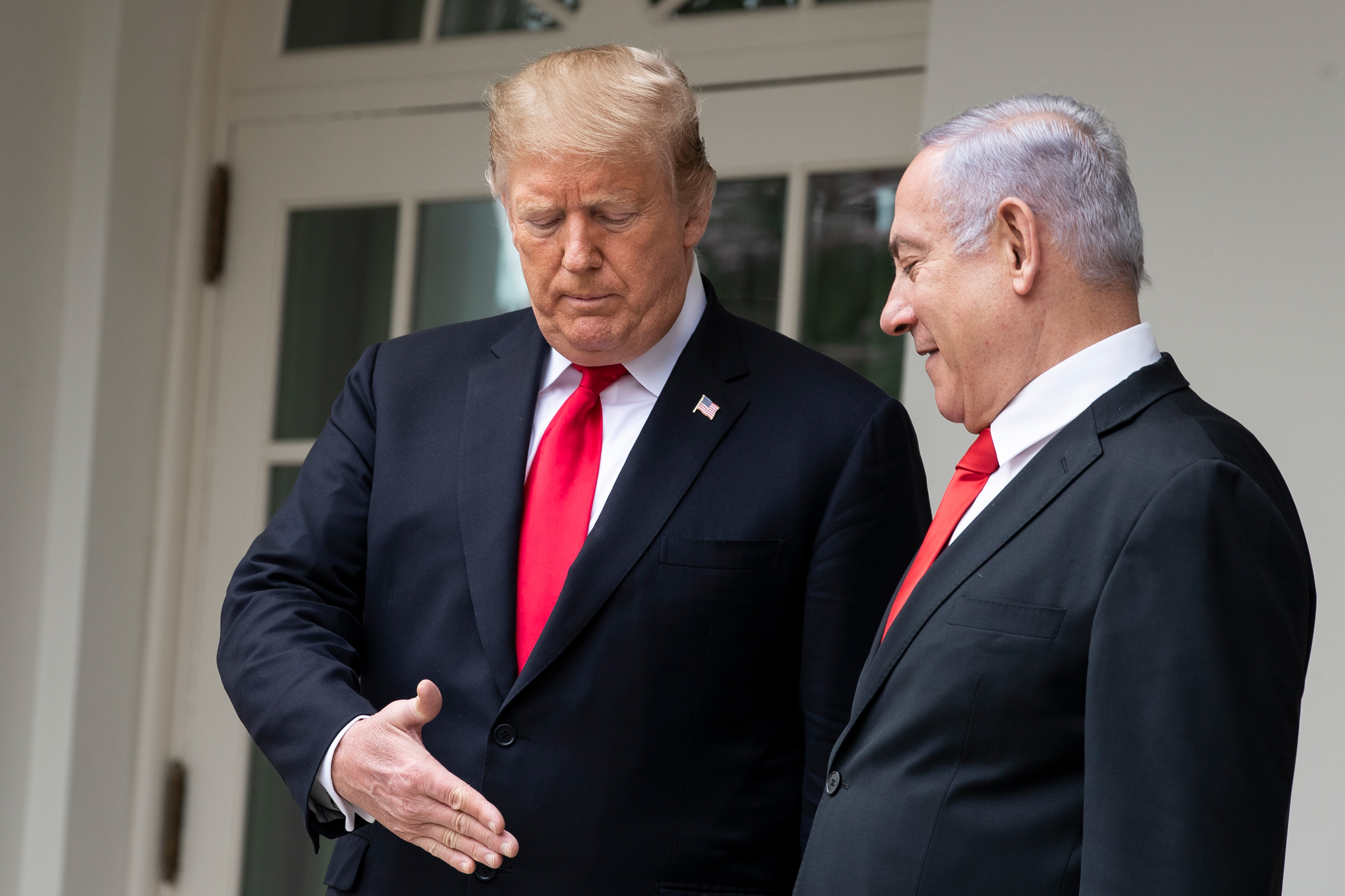 US President Donald Trump with Israeli Prime Minister Binyamin Netanyahu