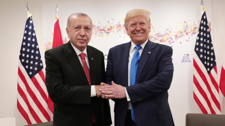 Turkish President Recep Tayyip Erdoğan with US President Donald Trump