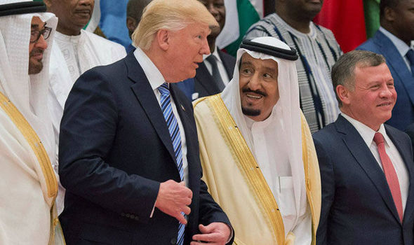 President Trump with the Saudi King