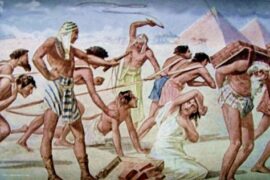 "We Were Slaves in Egypt" by Robert Goodman - Jewish slaves being whipped by Egyptian slave masters