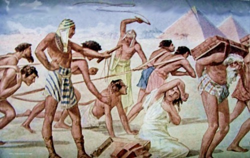 "We Were Slaves in Egypt" by Robert Goodman - Jewish slaves being whipped by Egyptian slave masters