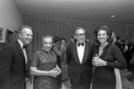 Rav Mike Feuer on The War of Attrition (II): The Diplomatic Front - image of The Rabins with Golda Meir & Henry Kissinger in 1973