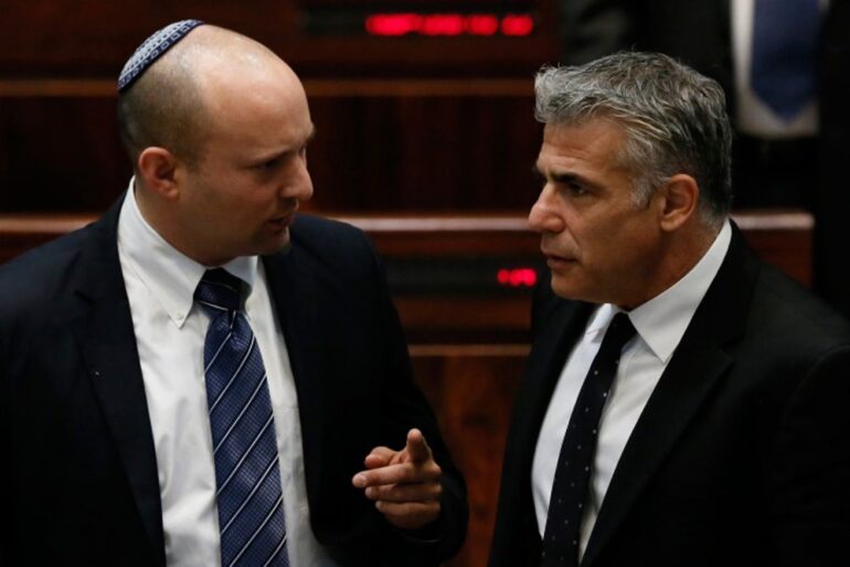 Yair Lapid succeeded in forming a coalition with Naftali Bennett as the first prime minister - image of Bennett and Lapid