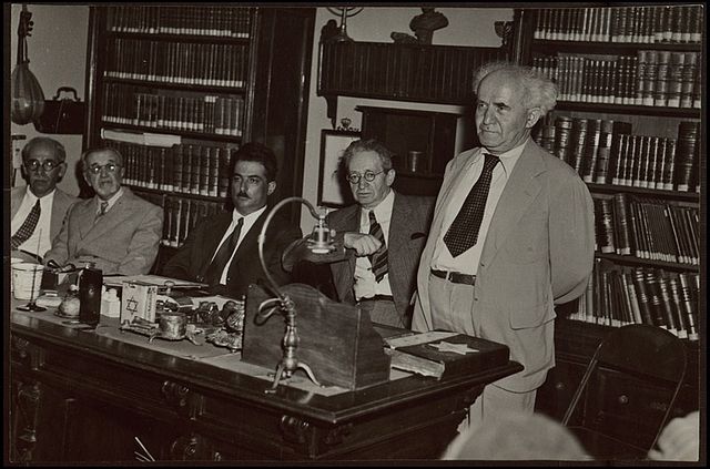 David Ben-Gurion, Yitzhak Ben-Zvi, Shlomo Umberto Nachon, Eliyahu Berlin and Yitzhak Elazari Vulcani