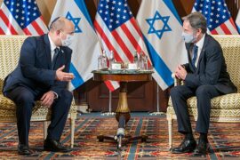 Israeli Prime Minister Naftali Bennett with US Secretary of State Anthony Blinken