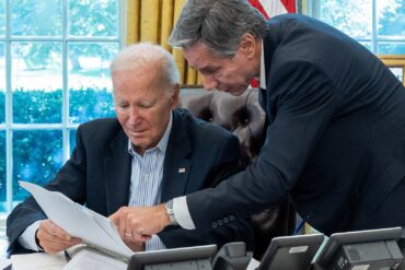 US President Joe Biden with Secretary of State Anthony Blinken