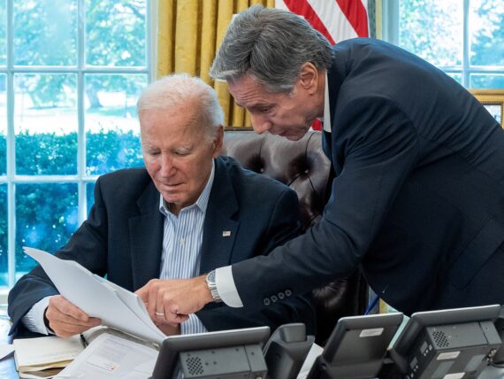 US President Joe Biden with Secretary of State Anthony Blinken