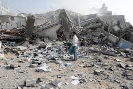 Rubble in Gaza