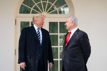 US President Donald Trump with Israeli Prime Minister Binyamin Netanyahu