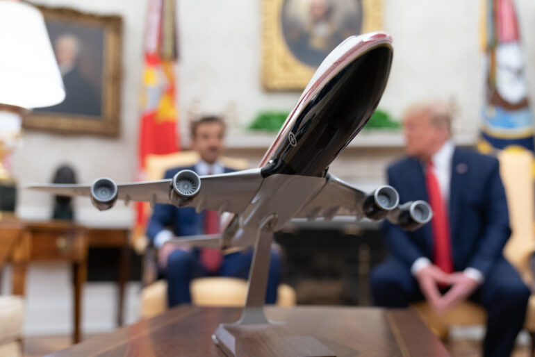 Donald Trump with Tamim bin Hamad al Thani